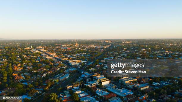 aerial view of armadale in melbourne, australia - town australia stock-fotos und bilder