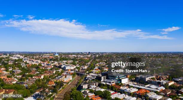 aerial view of armadale in melbourne, australia - country town australia stock pictures, royalty-free photos & images
