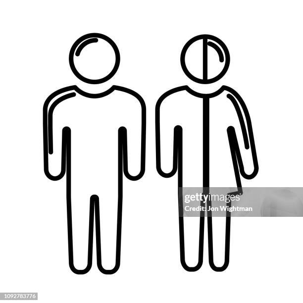 gender / sexuality line icon - gender fluid stock illustrations