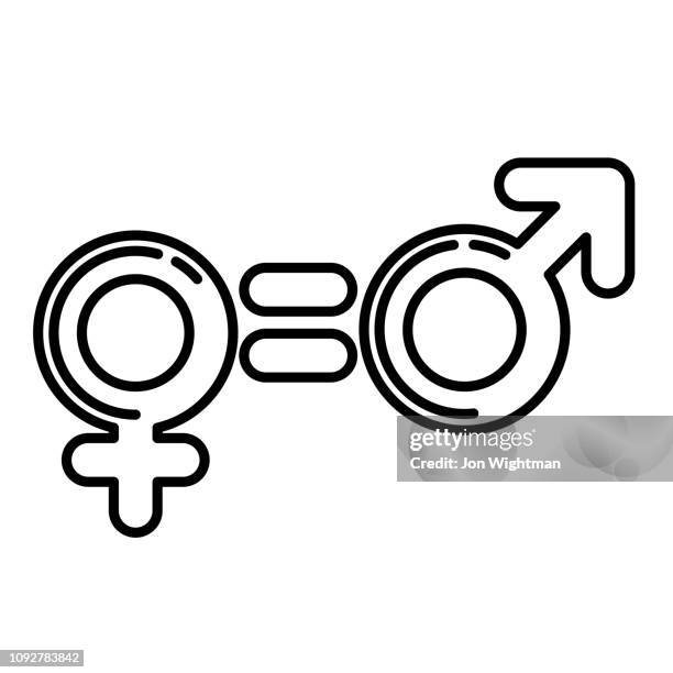 gender / sexuality line icon - androgynous stock illustrations