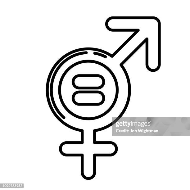 gender / sexuality line icon - androgynous stock illustrations
