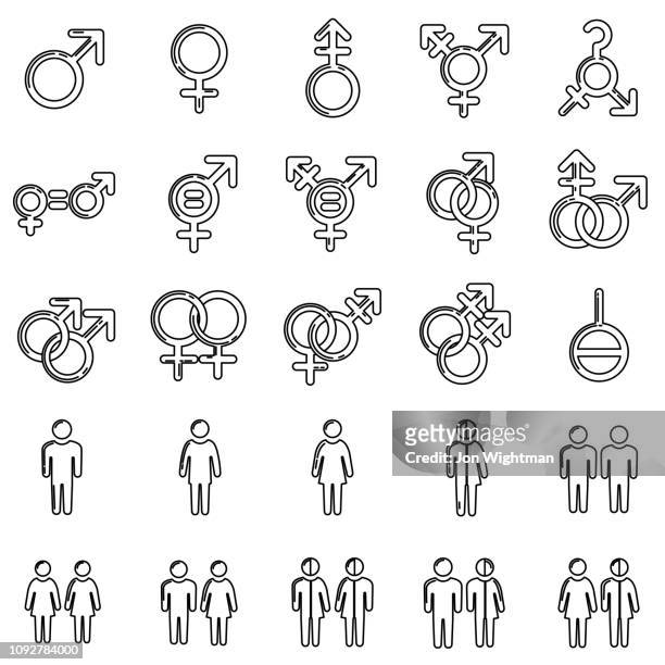 geschlecht / sexualität line symbol - m��nnliche person stock-grafiken, -clipart, -cartoons und -symbole