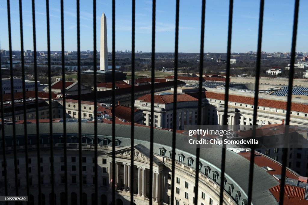 Clock Tower In Government Owned Old Post Office Building Housing Trump Hotel Remains Open During Shutdown