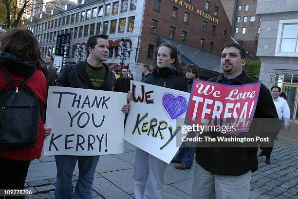 Boston, MA. Both John Kerry and his wife Teresa Heinz Kerry worked the crowd outside Faneuil Hall in Boston after Kerry made his concession remarks...
