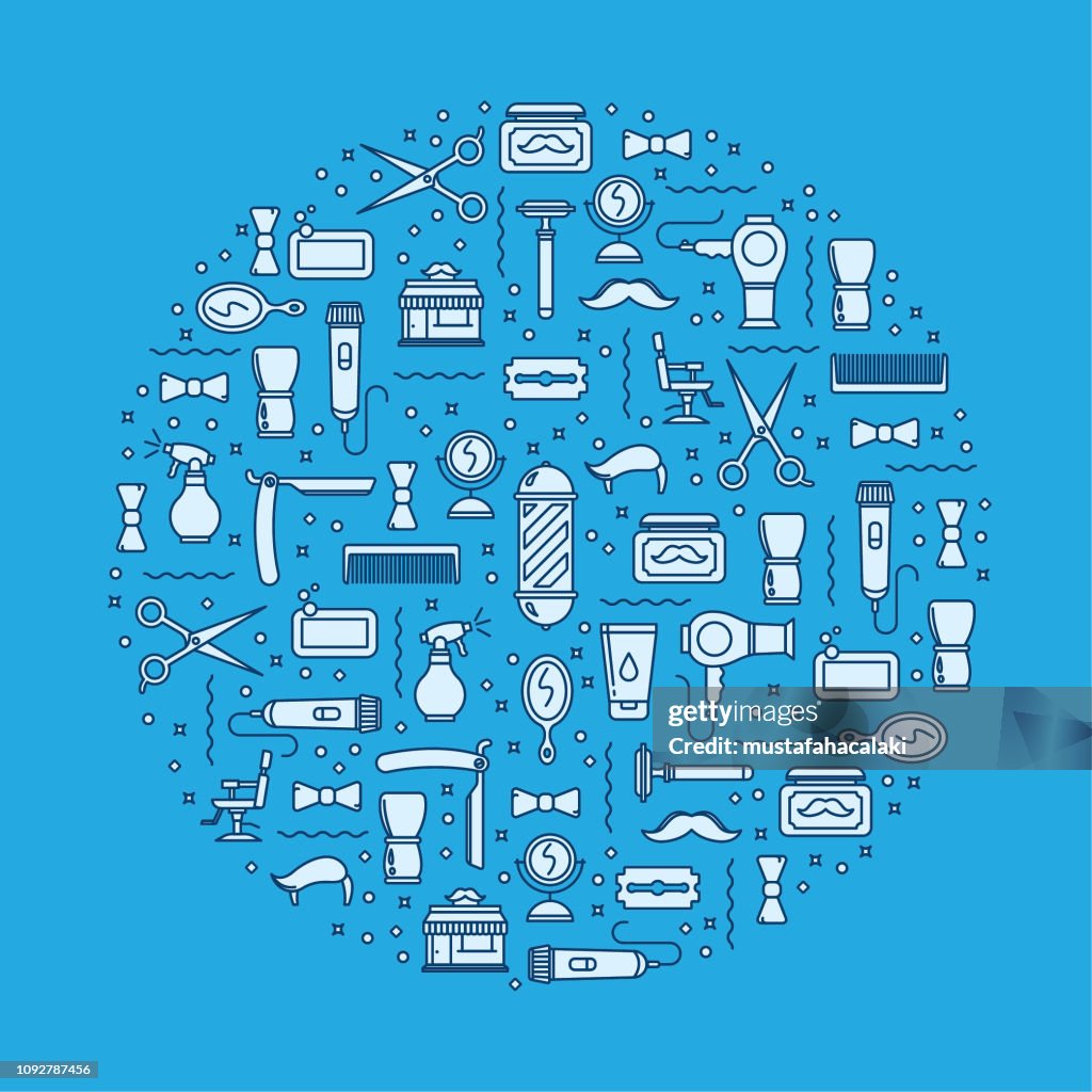 Barbershop icons background