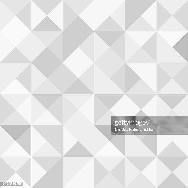 illustrazioni stock, clip art, cartoni animati e icone di tendenza di motivo di sfondo poligonale senza soluzione di continuità - poligonale - sfondo grigio - illustrazione vettoriale - triangolo forma bidimensionale