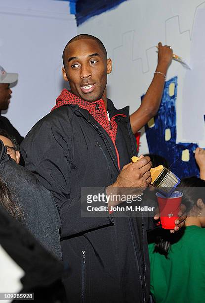 Kobe Bryant of the Los Angeles Lakers attends the NBA Cares All-Star Day of Service with City Year at Virgil Middle School on February 18, 2011 in...