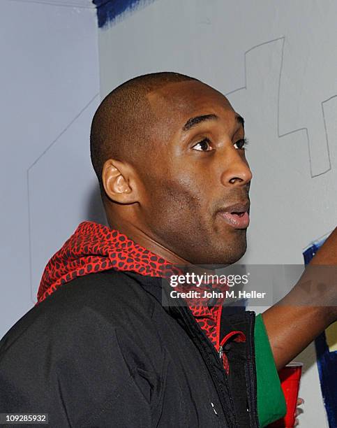 Kobe Bryant of the Los Angeles Lakers attends the NBA Cares All-Star Day of Service with City Year at Virgil Middle School on February 18, 2011 in...