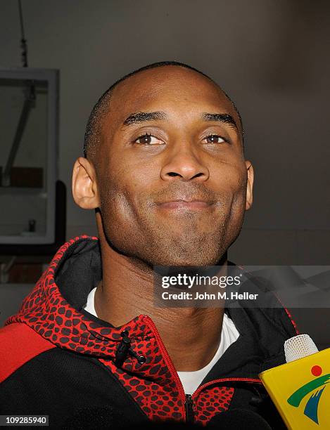 Kobe Bryant of the Los Angeles Lakers attends the NBA Cares All-Star Day of Service with City Year at Virgil Middle School on February 18, 2011 in...