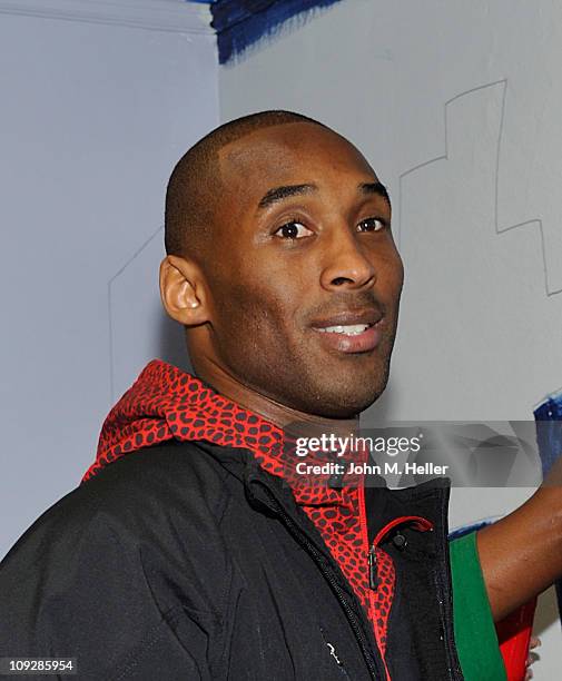 Kobe Bryant of the Los Angeles Lakers attends the NBA Cares All-Star Day of Service with City Year at Virgil Middle School on February 18, 2011 in...