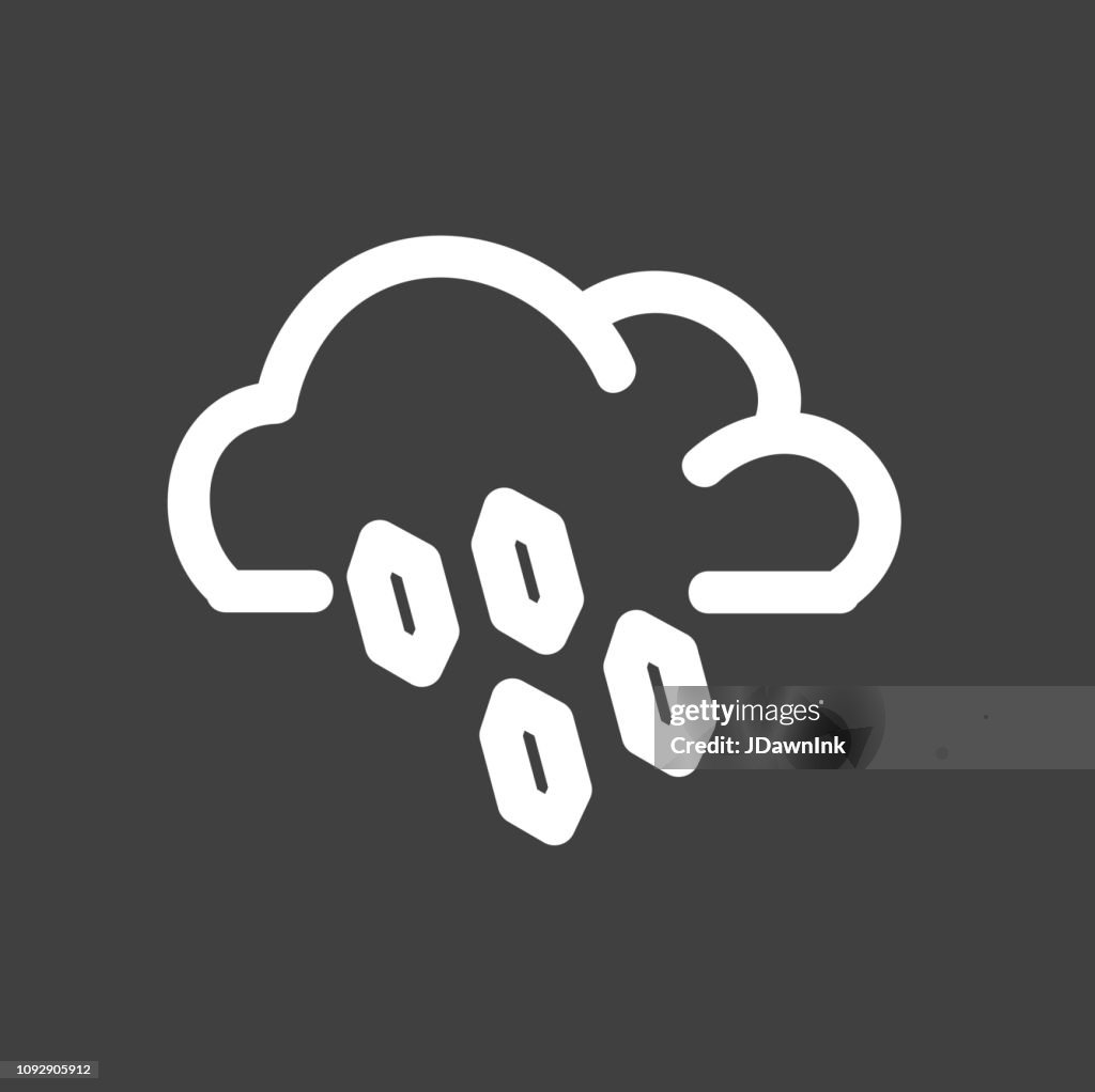 Ice pelts or freezing rain Weather Flat Simple outline Design Icon