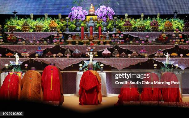 Buddha's Birthday ritual and blessing ceremony at Hong Kong Coliseum, Hung Hom. 03MAY17 SCMP / Felix Wong