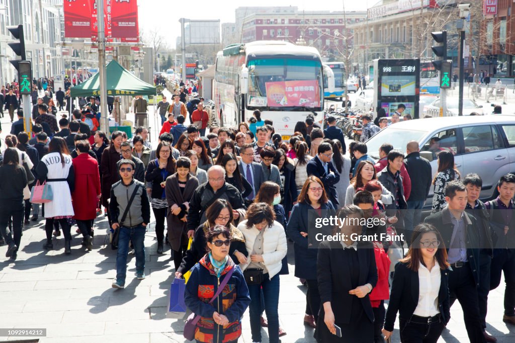 Pedestrians crossing street
