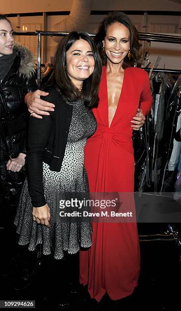 Designer Daniella Issa Helayel and Andrea Dellal attend the Issa London catwalk show during London Fashion Week Autumn/Winter 2011 at Somerset House...