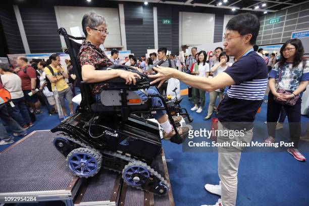 Visitors attend Gerontech and Innovation Expo cum Summit GIES 2017 at Hong Kong Convention and Exhibition Centre, Wan Chai. 17JUN17 SCMP / Edward Wong
