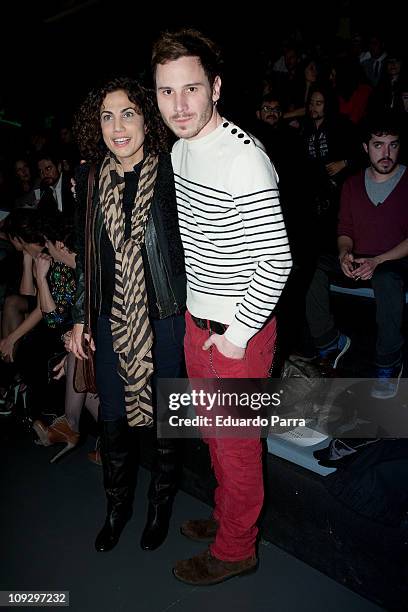 Toni Acosta and Ruben Ochandiano attend the Agatha Ruiz de la Prada fashion show during the Cibeles Madrid Fashion Week A/W 2011 at Ifema on February...