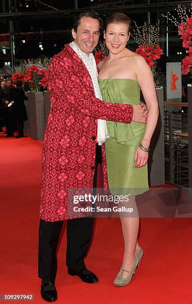 Austrian actress Franziska Weisz and Austrian journalist Christian Rainer attend the Award Ceremony during day ten of the 61st Berlin International...