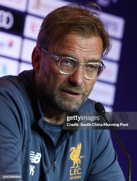 Liverpool Football Club's manager Jurgen Klopp attends a press conference for Premier League Asia Trophy at Grand Hyatt Hotel in Wan Chai. 21JUL17...