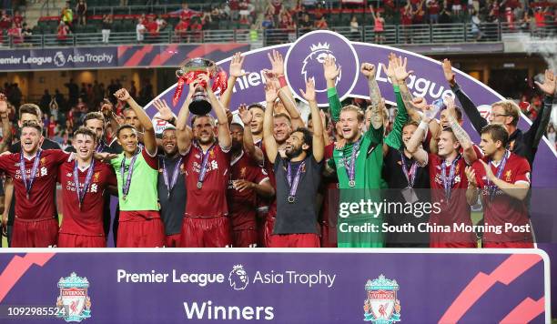 Liverpool FC celebrate after winning the Premier League Asia Trophy in Hong Kong Stadium. 22JUL17 SCMP / Edward Wong