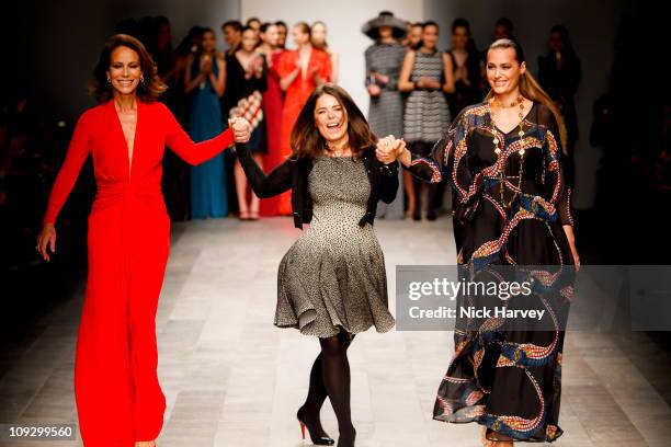 Andrea Dellal, Daniella Issa Helayel and Yasmin le Bon A model walks the runway at the Issa A/W 2011 show at London Fashion Week on February 19, 2011...