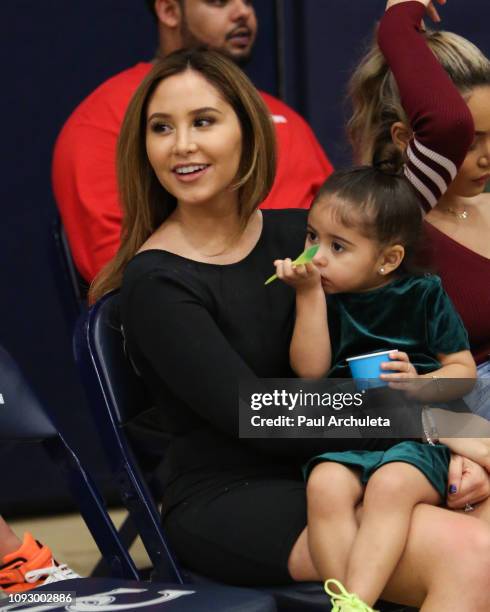 Social Media Personality Catherine Paiz attends the Ace Family celebrity basketball shootout for $100K at Sierra Canyon High School on January 11,...