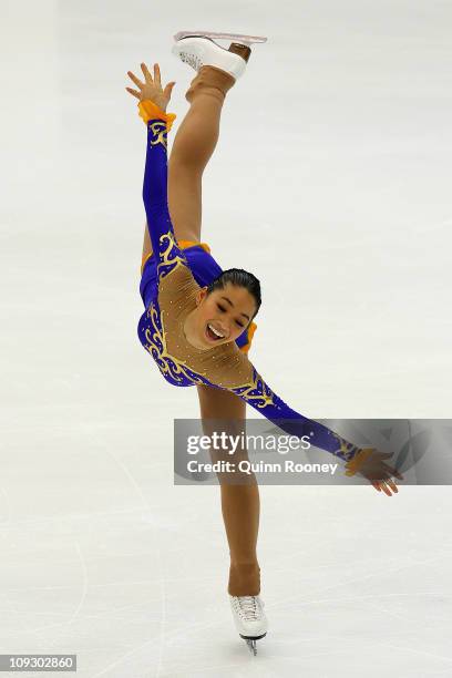 Melinda Wang of Chinese Taipei skates in the Ladies Free Skating during day four of the Four Continents Figure Skating Championships at Taipei Arena...