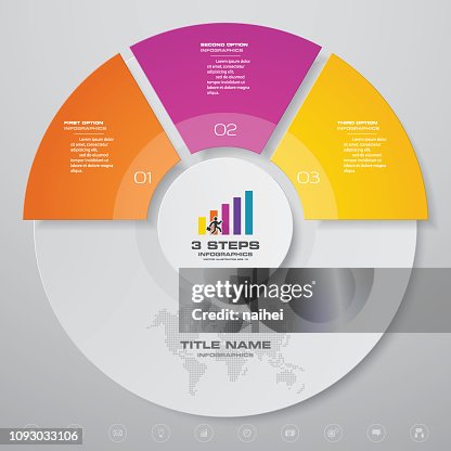 Three Step Process Visual 3 Steps Process Chart Infographics Element High-Res Vector Graphic ...