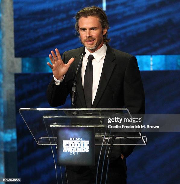 Actor Sam Trammell speaks during the 61st annual ACE Eddie Awards at the Beverly Hilton Hotel on February 19, 2011 in Beverly Hills, California.