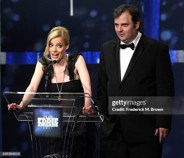 Actress Gillian Jacobs and writer/producer Dan Harmon speak during the 61st annual ACE Eddie Awards at the Beverly Hilton Hotel on February 19, 2011...