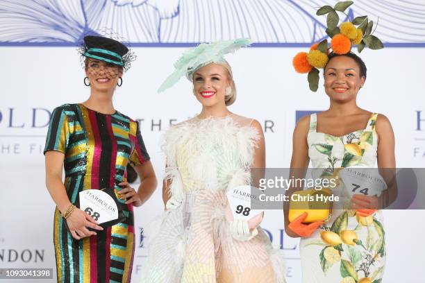 Fashions on the field during the Magic Millions Raceday at the Gold Coast Turf Club on January 12, 2019 in Gold Coast, Australia.