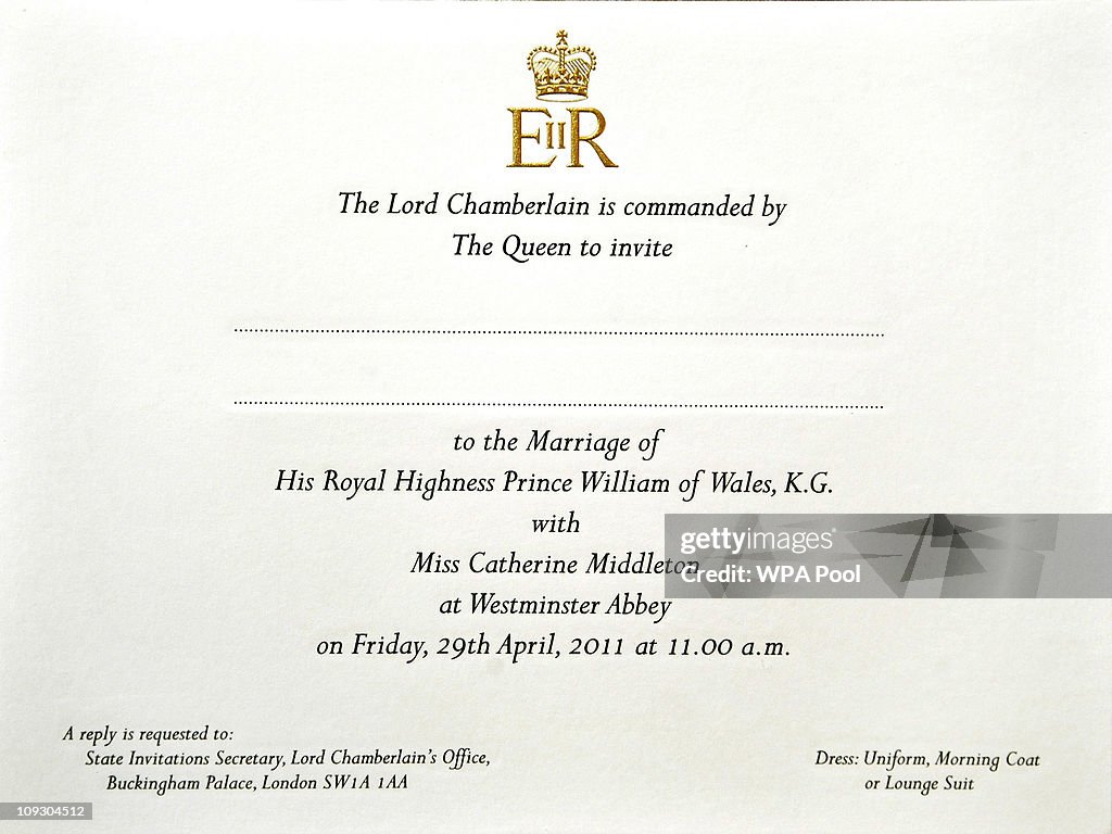 Prince William and Kate Middleton's Wedding Invites Prepared
