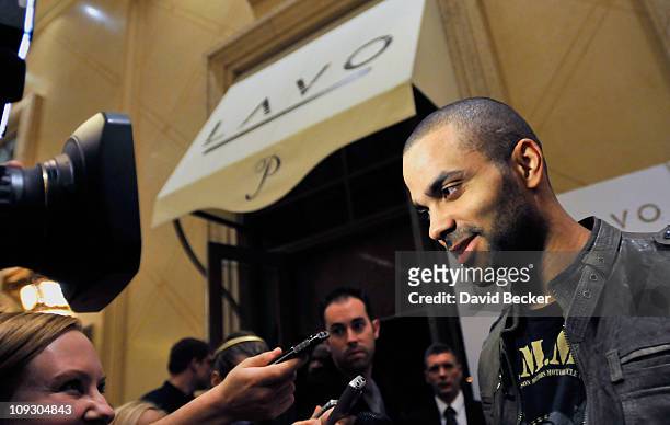 Player Tony Parker arrives at the Baller's Ball at the Lavo Nightclub at The Palazzo on February 19, 2011 in Las Vegas, Nevada.