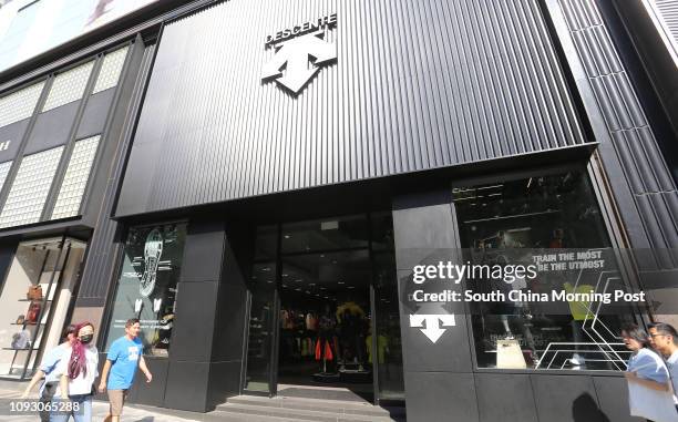 Exterior of Descente's Flagship Store Shop, Nathan Road, in Tsim Sha Tsui. 13OCT17 SCMP / Dickson Lee&#10;