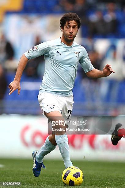Giuseppe Sculli of SS Lazio in action during the Serie A match between SS Lazio and AS Bari at Stadio Olimpico on February 20, 2011 in Rome, Italy.