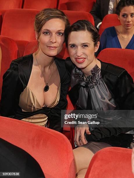 Actresses Lisa Martinek and Tanya Neufeldt attend the Award Ceremony during day ten of the 61st Berlin International Film Festival at Berlinale...