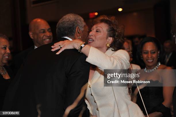 Actor Morgan Freeman and Valerie Jackson attends the 23rd Annual "A Candle in the Dark" Gala at the Hyatt Regency on February 19, 2011 in Atlanta,...