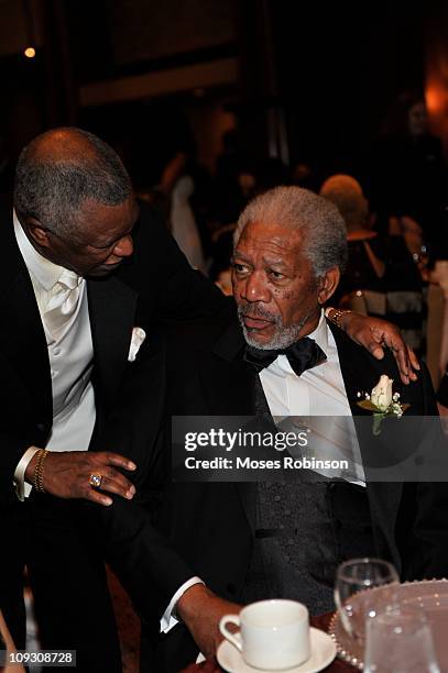 Boxing Promoter Butch Lewis and actor Morgan Freeman attend the 23rd Annual "A Candle in the Dark" Gala at the Hyatt Regency on February 19, 2011 in...