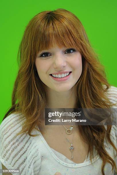 Bella Thorne, star of the Disney Channel original series Shake It Up, poses for a portrait at YoBlendz on February 19, 2011 in Weston, Florida.