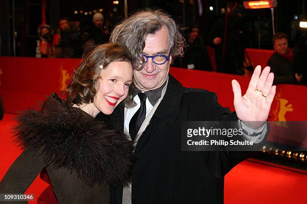German director Wim Wenders and his wife Donata attend the Award Ceremony during day ten of the 61st Berlin International Film Festival at the...