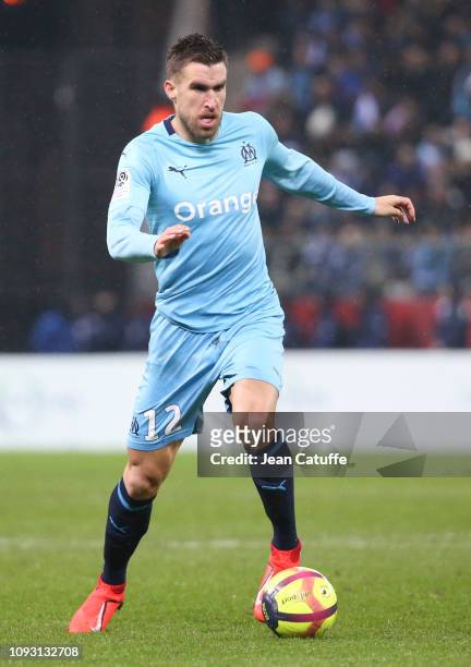 Kevin Strootman of Marseille during the french Ligue 1 match between Stade de Reims and Olympique de Marseille at Stade Auguste Delaune on February...