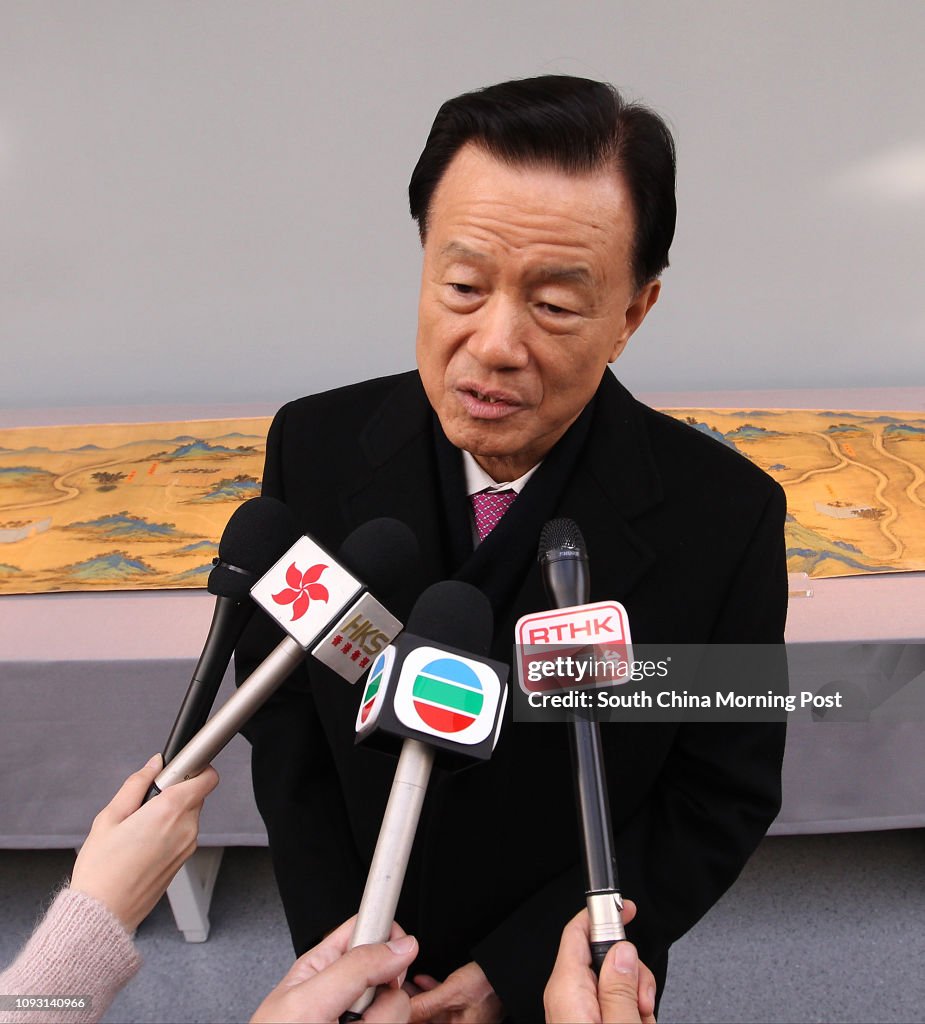 Hui Wing-mau, chairman of Shimao Group, donates an ancient Landscape Map of Silk Road to Palace Museum on Nov. 30, 2017, in Beijing. 30NOV17 SCMP/Simon Song