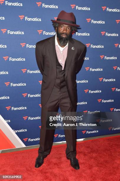 Ed Reed arrives to Michael Rubin's Fanatics Super Bowl Party at the College Football Hall of Fame on February 2, 2019 in Atlanta, Georgia.