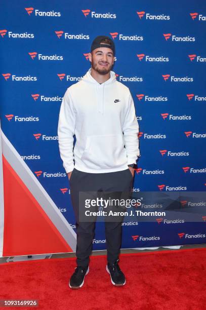 Mitchell Trubisky arrives to Michael Rubin's Fanatics Super Bowl Party at the College Football Hall of Fame on February 2, 2019 in Atlanta, Georgia.