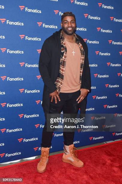 Vinny Curry arrives to Michael Rubin's Fanatics Super Bowl Party at the College Football Hall of Fame on February 2, 2019 in Atlanta, Georgia.