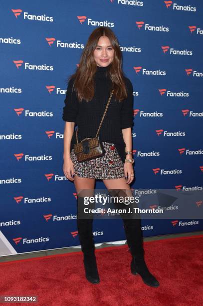 Jocelyn Chew arrives to Michael Rubin's Fanatics Super Bowl Party at the College Football Hall of Fame on February 2, 2019 in Atlanta, Georgia.