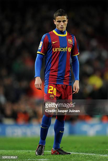 Ibrahim Afellay of Barcelona looks on prior to coming on as a substitute during the la Liga match between Barcelona and Athletic Bilbao at Camp Nou...