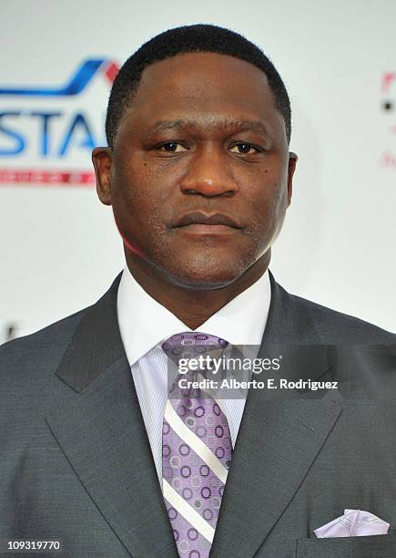 Former NBA player Dominique Wilkins arrives to the T-Mobile Magenta Carpet at the 2011 NBA All-Star Game on February 20, 2011 in Los Angeles,...