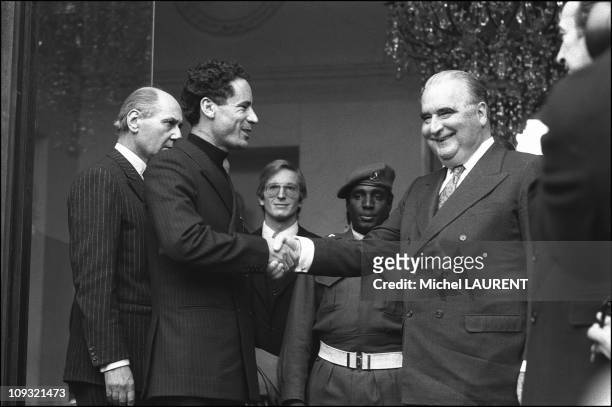 Muammar Al Gaddafi With Georges Pompidou At Elysee in 1973.