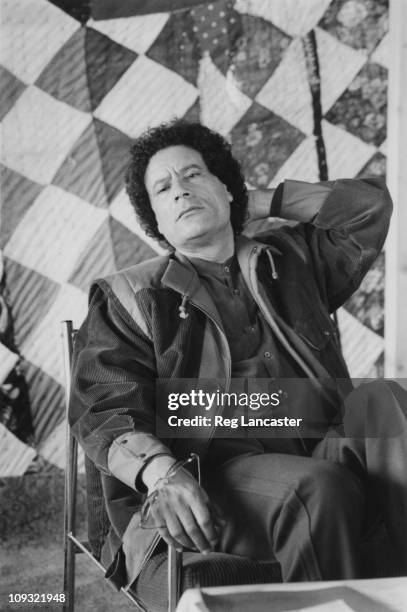 Libyan leader Muammar al-Gaddafi, February 1985.