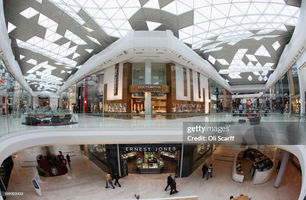 An interior view of the giant Westfield London shopping centre in